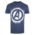 Denim - Front - Avengers Mens Stencil Denim Look Logo T-Shirt