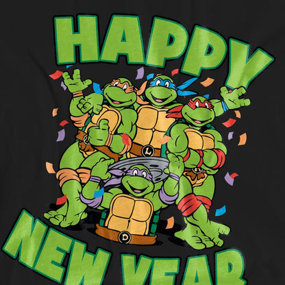 Black - Pack Shot - Teenage Mutant Ninja Turtles Unisex Adult Group New Year T-Shirt