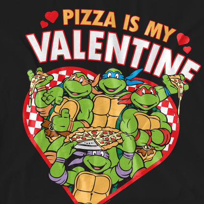 Black - Pack Shot - Teenage Mutant Ninja Turtles Unisex Adult Pizza Is My Valentine T-Shirt