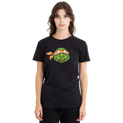 Black - Side - Teenage Mutant Ninja Turtles Unisex Adult Michelangelo Clover St Patricks Day T-Shirt