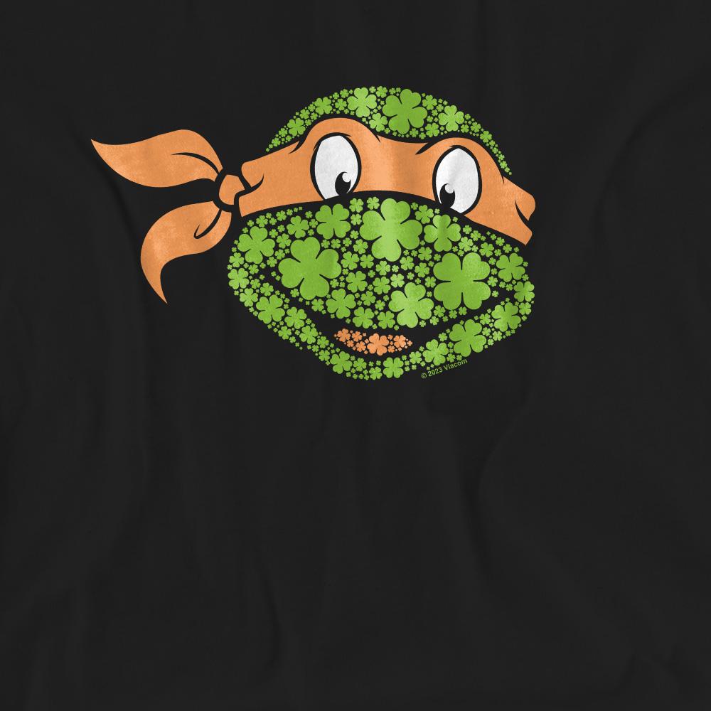 Black - Pack Shot - Teenage Mutant Ninja Turtles Unisex Adult Michelangelo Clover St Patricks Day T-Shirt