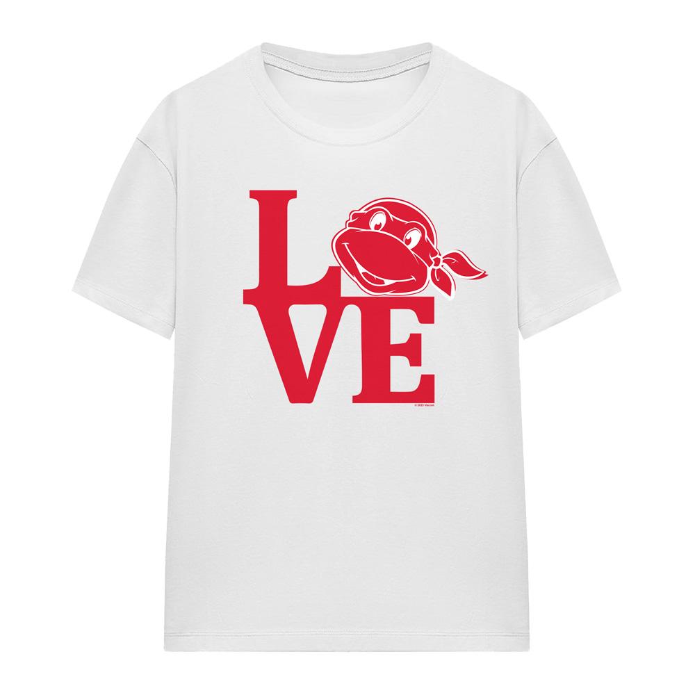 White - Front - Teenage Mutant Ninja Turtles Unisex Adult Love Valentine`s Day T-Shirt