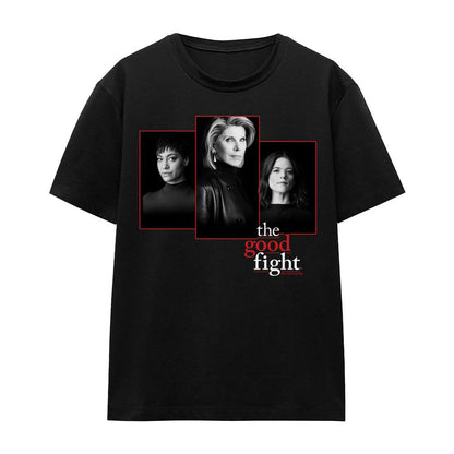 Black - Front - The Good Fight Unisex Adult Cast T-Shirt