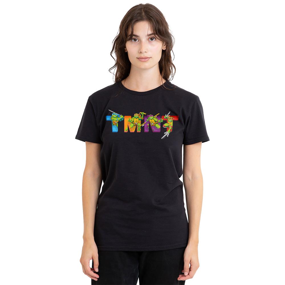 Black - Side - Teenage Mutant Ninja Turtles Unisex Adult Arcade Main Screen T-Shirt