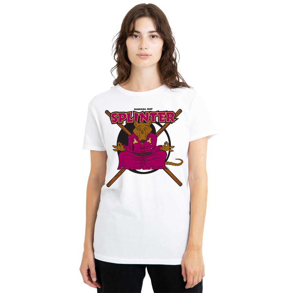 White - Side - Teenage Mutant Ninja Turtles Unisex Adult Radical Rat Splinter T-Shirt