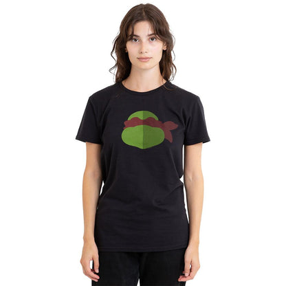 Black - Side - Teenage Mutant Ninja Turtles Unisex Adult Raphael Face T-Shirt