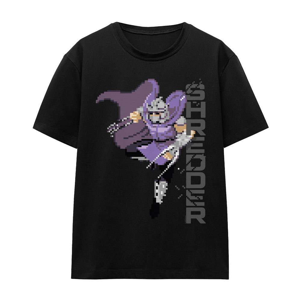 Black - Front - Teenage Mutant Ninja Turtles Unisex Adult Arcade Shredder Retro T-Shirt