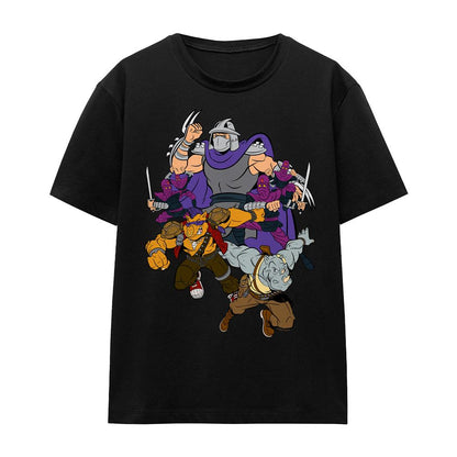 Black - Front - Teenage Mutant Ninja Turtles Unisex Adult Shredder And Foot Clan T-Shirt