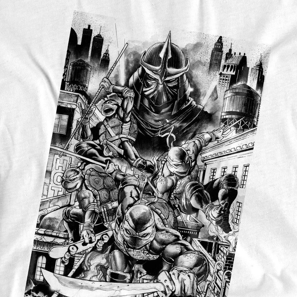 White - Pack Shot - Teenage Mutant Ninja Turtles Unisex Adult Take Down Shredder T-Shirt