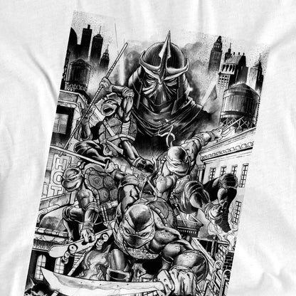 White - Pack Shot - Teenage Mutant Ninja Turtles Unisex Adult Take Down Shredder T-Shirt