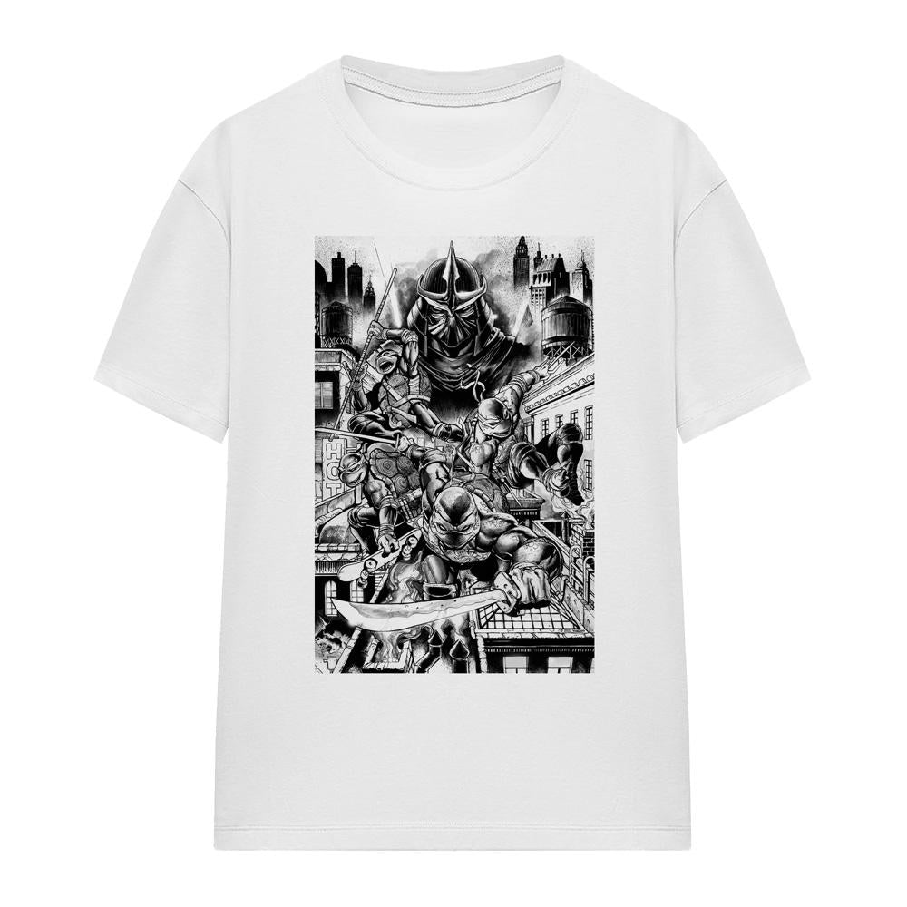 White - Front - Teenage Mutant Ninja Turtles Unisex Adult Take Down Shredder T-Shirt