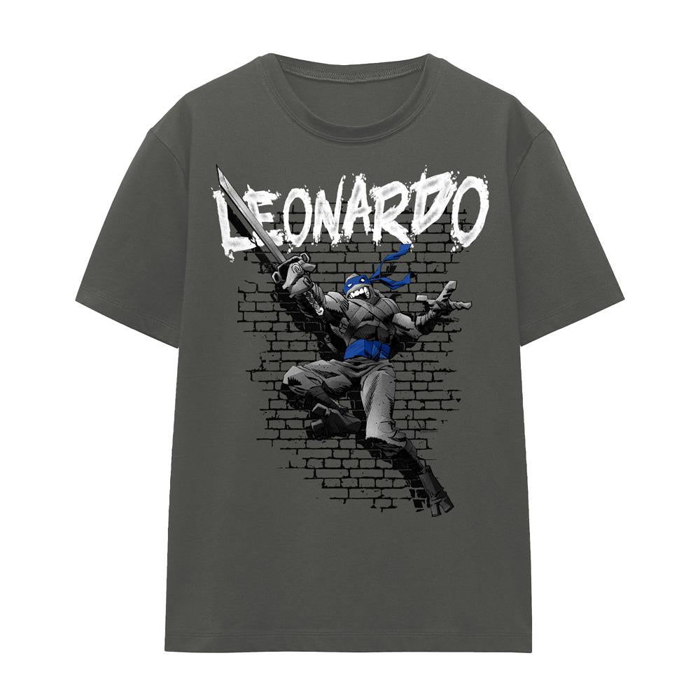 Charcoal - Front - Teenage Mutant Ninja Turtles Unisex Adult Leonardo T-Shirt