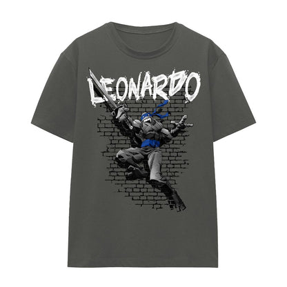 Charcoal - Front - Teenage Mutant Ninja Turtles Unisex Adult Leonardo T-Shirt
