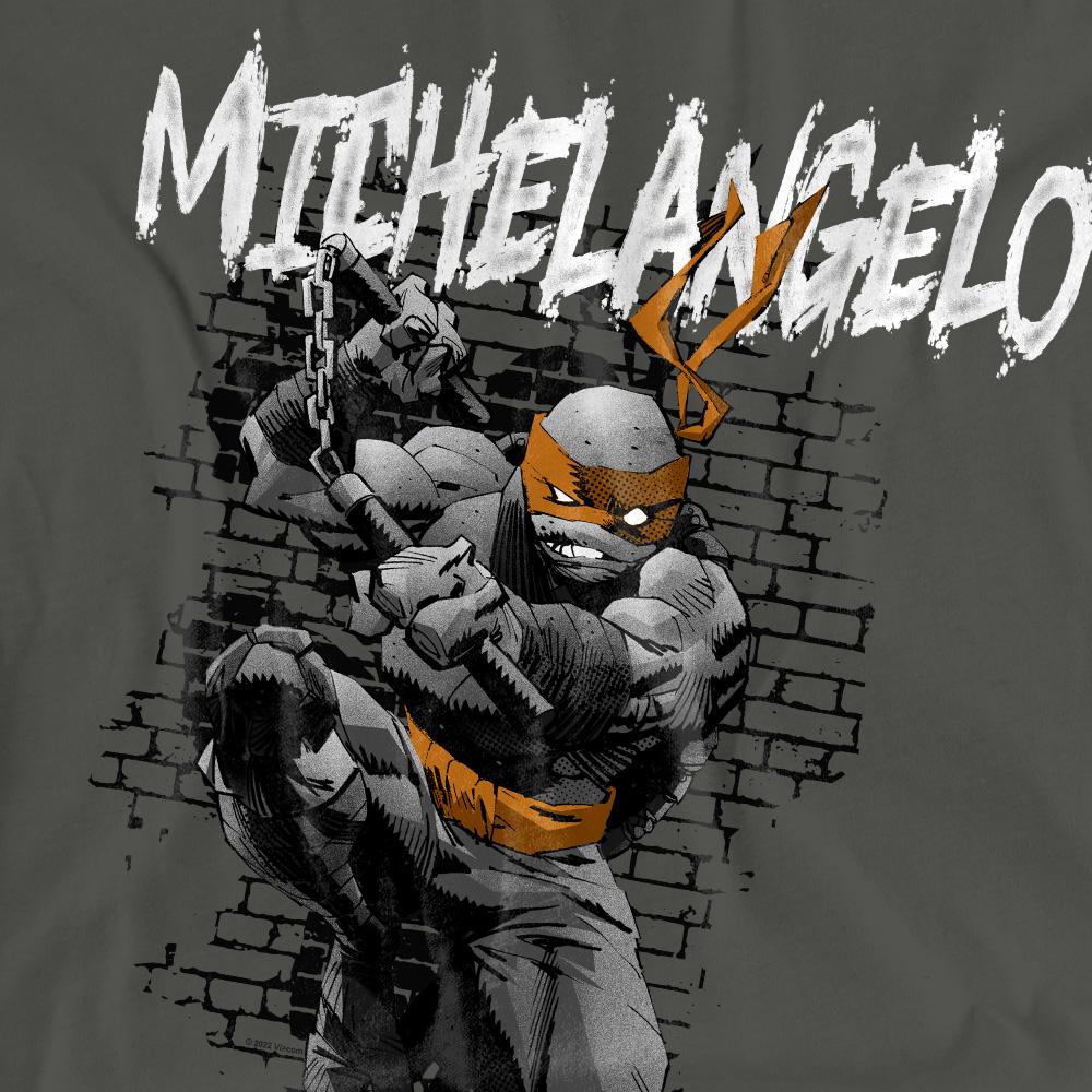 Charcoal - Pack Shot - Teenage Mutant Ninja Turtles Unisex Adult Michelangelo T-Shirt