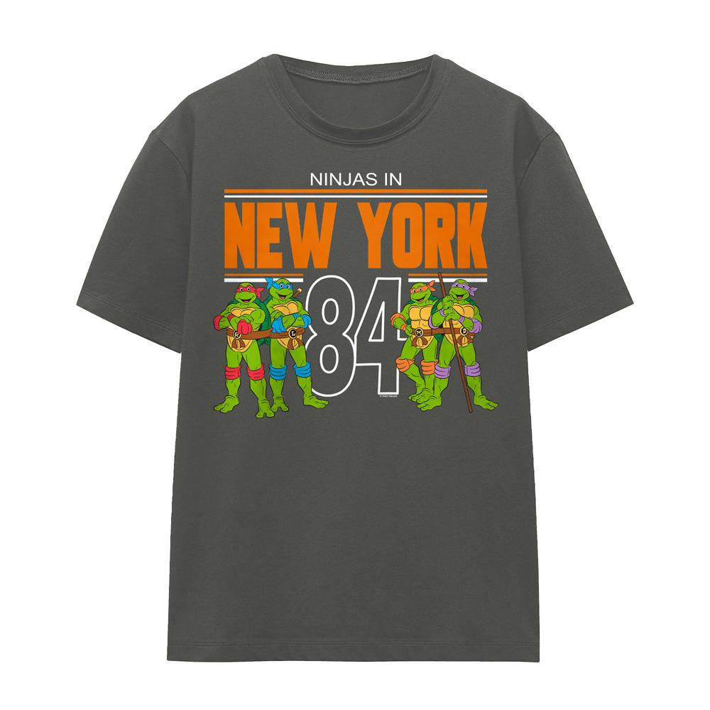 Charcoal - Front - Teenage Mutant Ninja Turtles Unisex Adult TMNT NYC T-Shirt