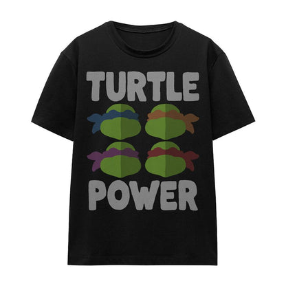 Black - Front - Teenage Mutant Ninja Turtles Unisex Adult Turtle Power Faces T-Shirt