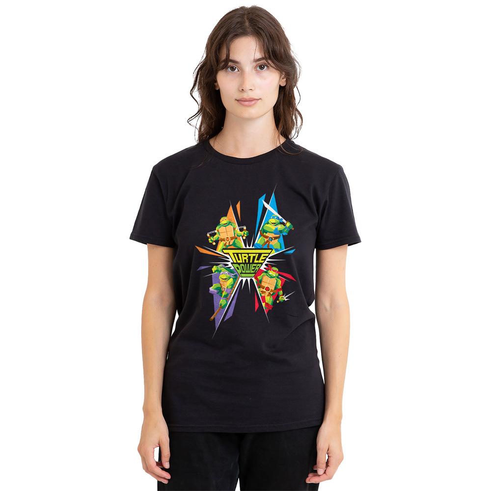 Black - Side - Teenage Mutant Ninja Turtles Unisex Adult Turtle Power T-Shirt