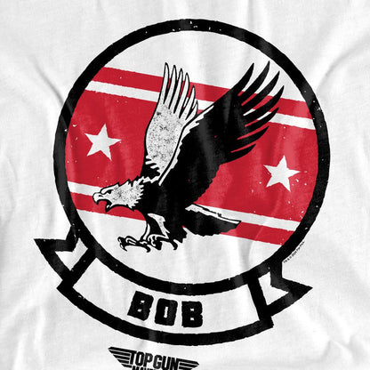 White - Pack Shot - Top Gun Unisex Adult Bob Logo T-Shirt