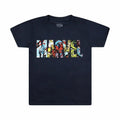 Navy - Front - Marvel Boys Characters T-Shirt