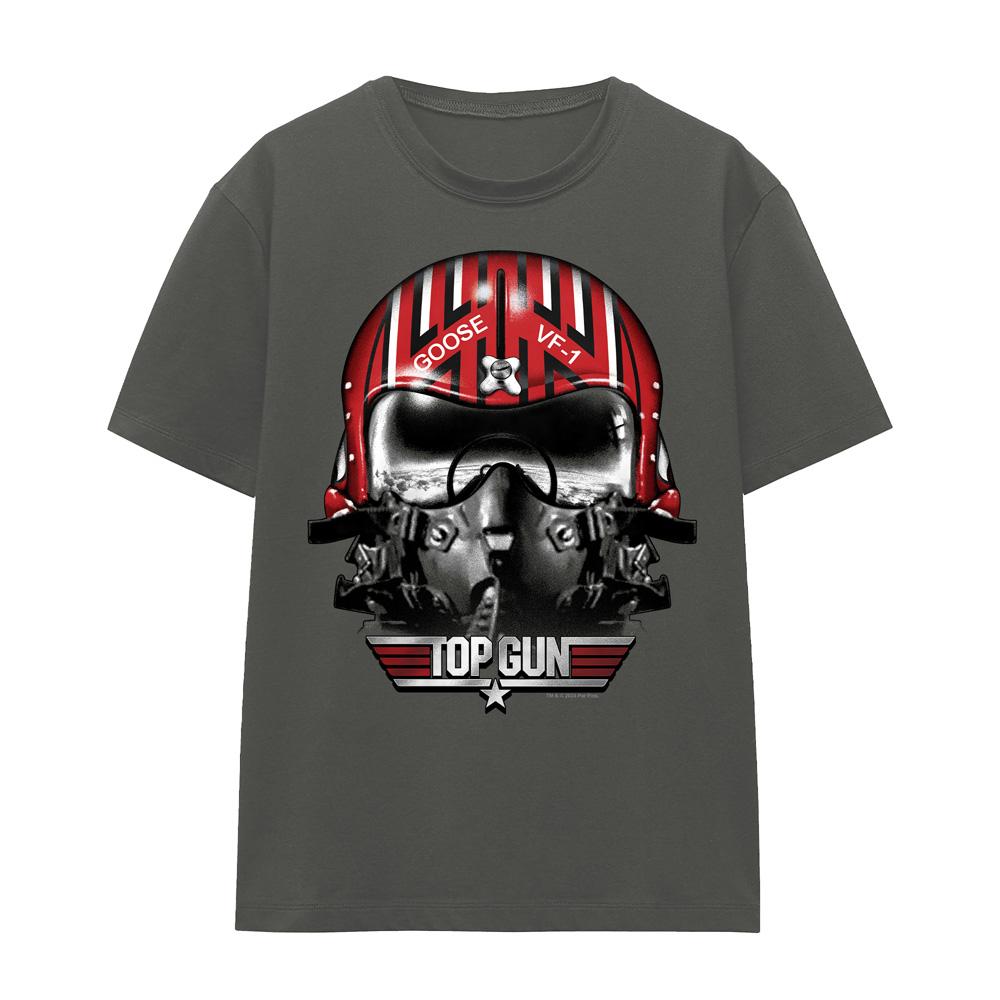 Charcoal - Front - Top Gun Unisex Adult Goose Helmet T-Shirt