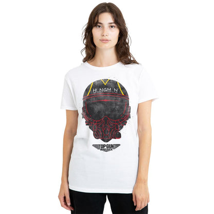 White - Side - Top Gun Unisex Adult Hangman Helmet T-Shirt