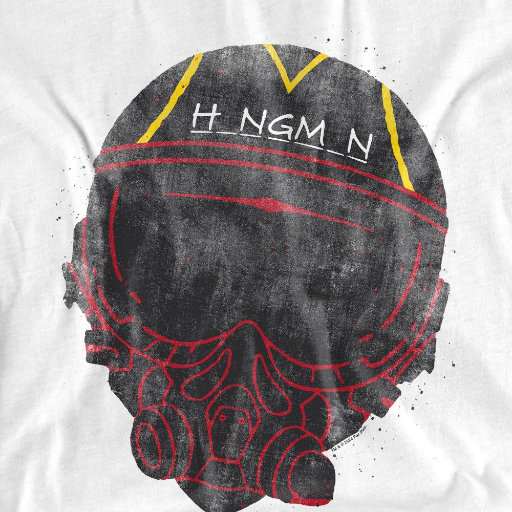 White - Pack Shot - Top Gun Unisex Adult Hangman Helmet T-Shirt