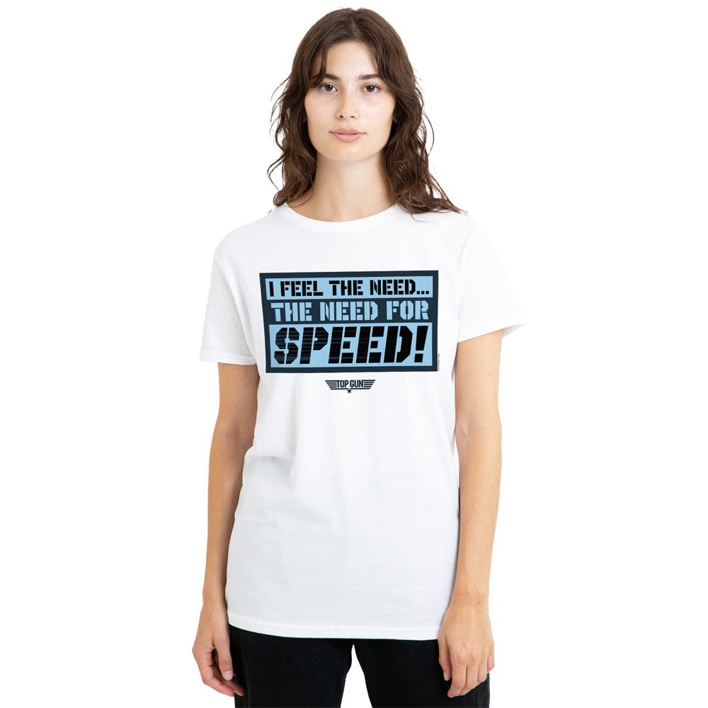 White - Side - Top Gun Unisex Adult I Feel The Need T-Shirt