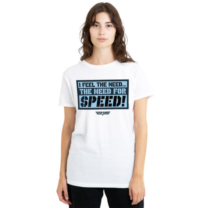 White - Side - Top Gun Unisex Adult I Feel The Need T-Shirt