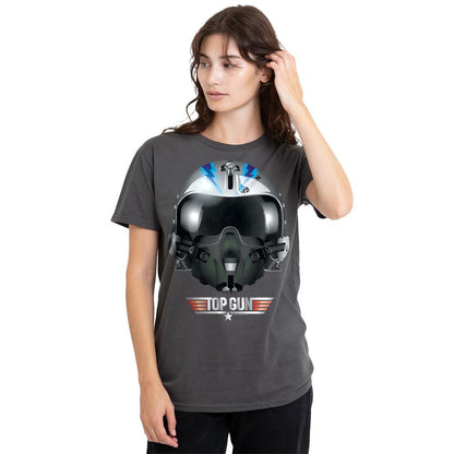 Charcoal - Side - Top Gun Unisex Adult Iceman Helmet T-Shirt