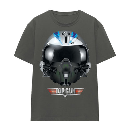 Charcoal - Front - Top Gun Unisex Adult Iceman Helmet T-Shirt