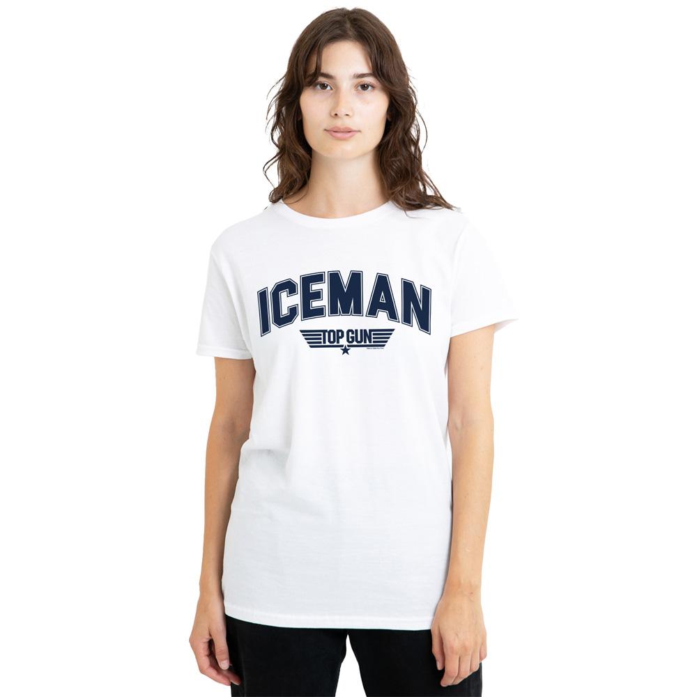 White - Side - Top Gun Unisex Adult Iceman Varsity T-Shirt