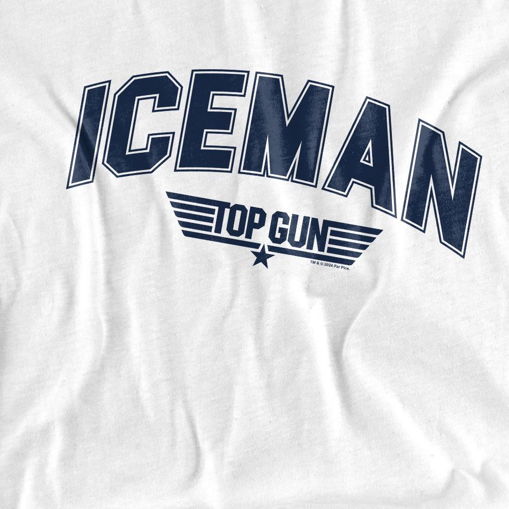 White - Pack Shot - Top Gun Unisex Adult Iceman Varsity T-Shirt