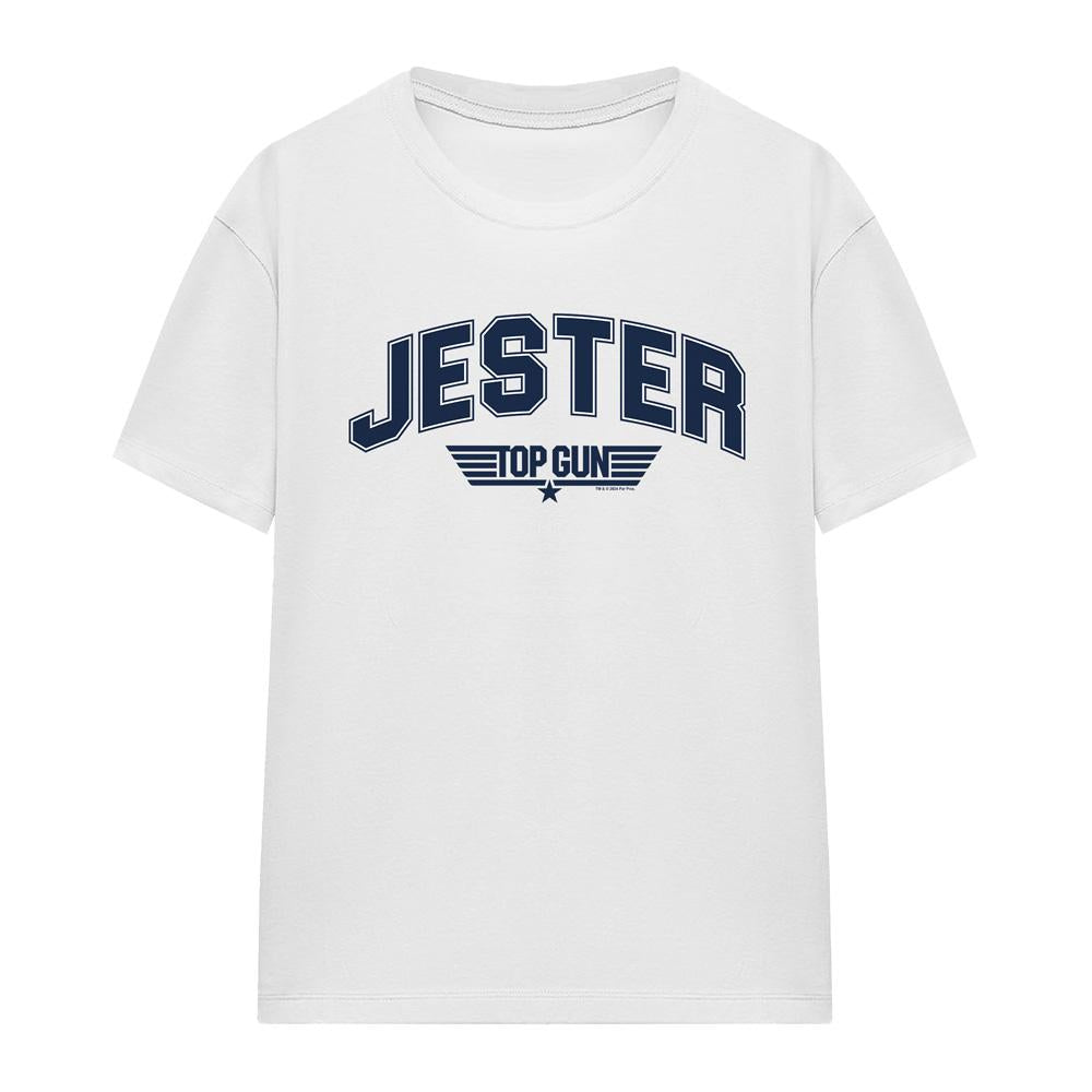 White - Front - Top Gun Unisex Adult Jester Varsity T-Shirt