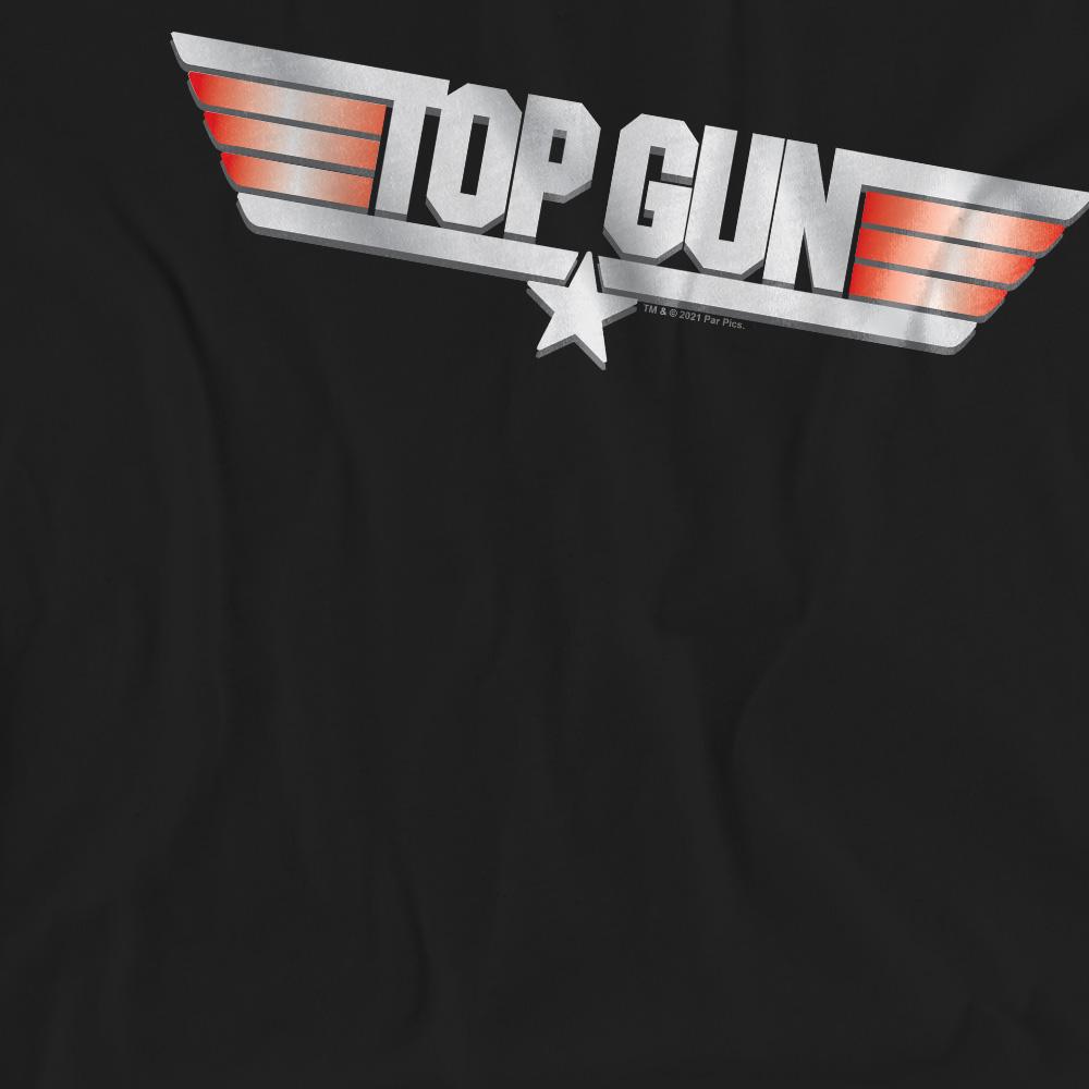 Black - Side - Top Gun Unisex Adult Logo T-Shirt