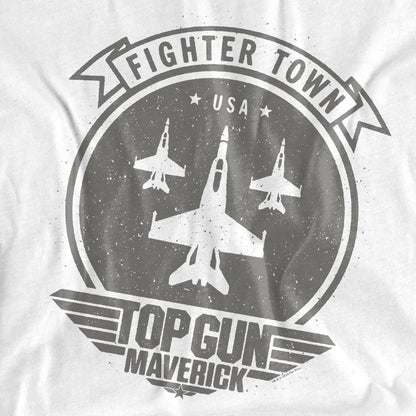 White - Side - Top Gun: Maverick, Top Gun: Maverick Unisex Adult Fighter Town T-Shirt
