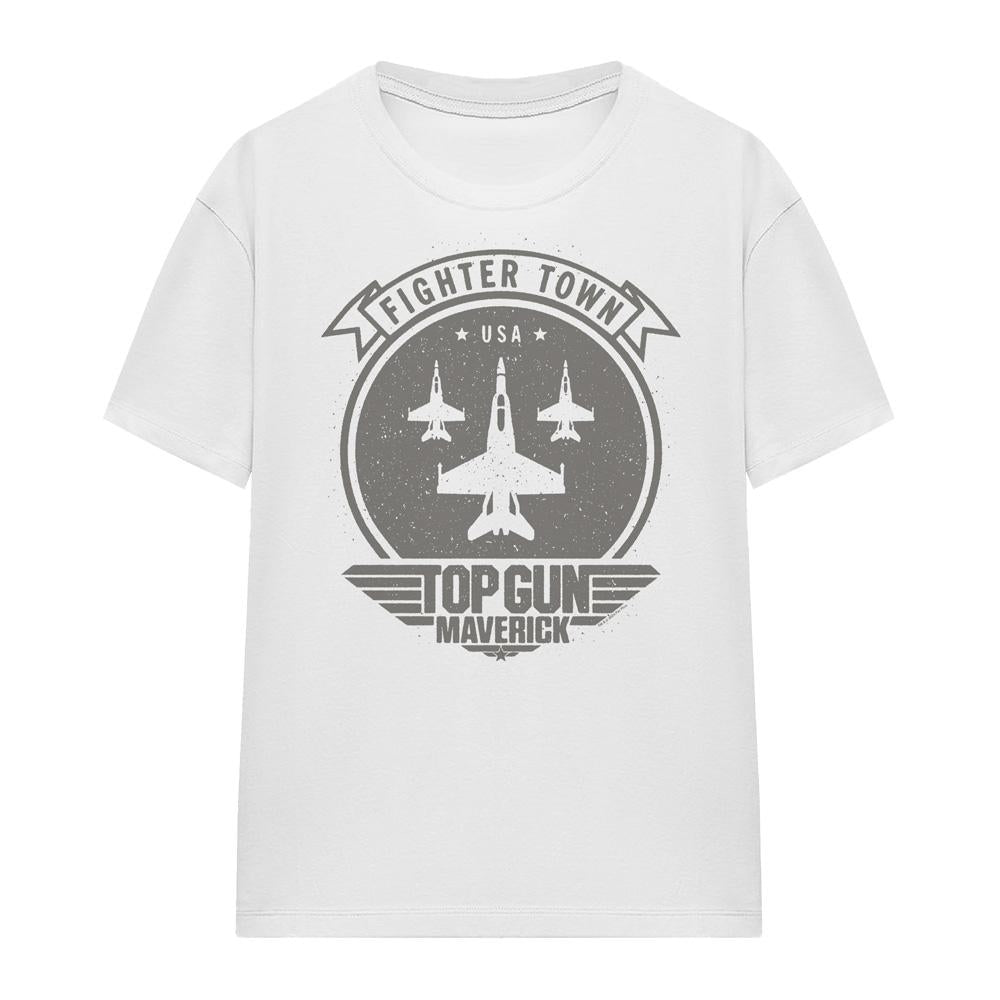 White - Front - Top Gun: Maverick, Top Gun: Maverick Unisex Adult Fighter Town T-Shirt