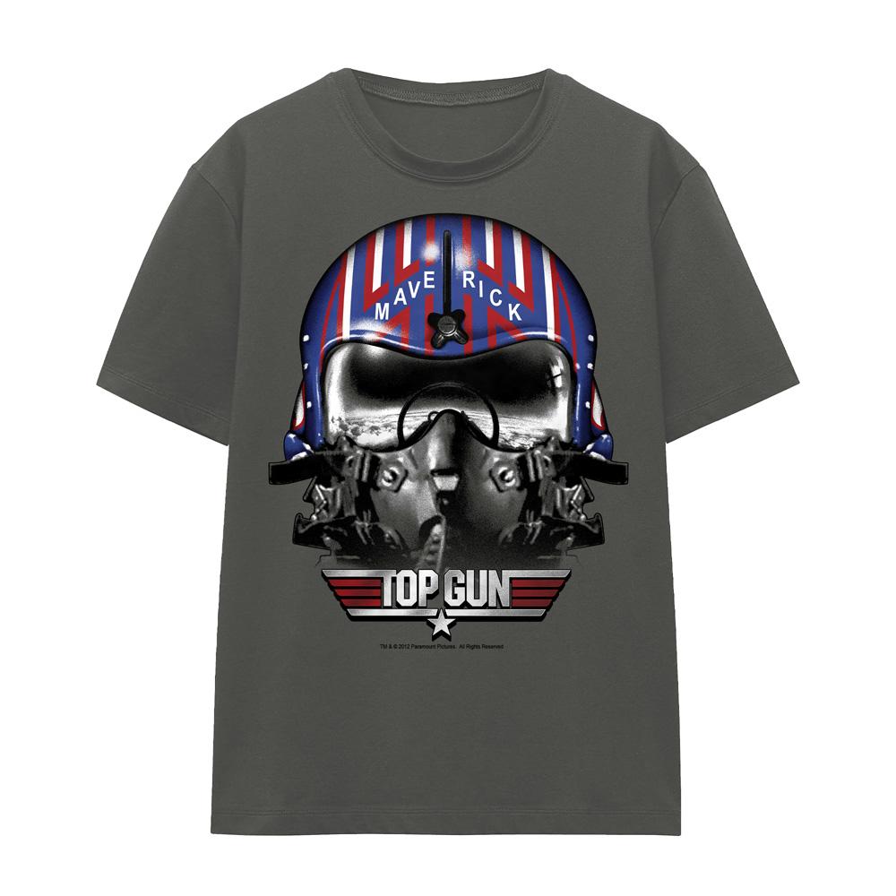 Charcoal - Front - Top Gun Unisex Adult Maverick Helmet T-Shirt