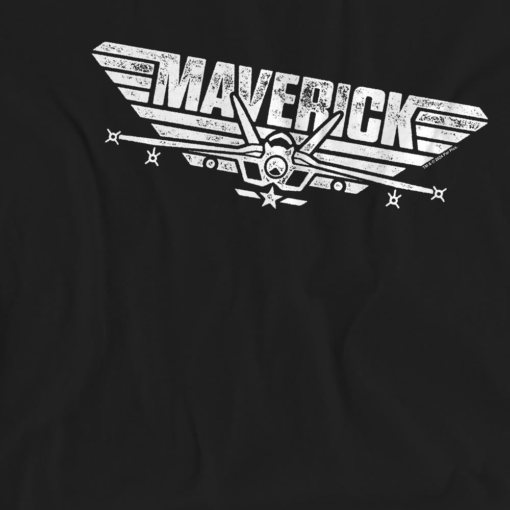 Black - Side - Top Gun Unisex Adult Maverick Logo T-Shirt