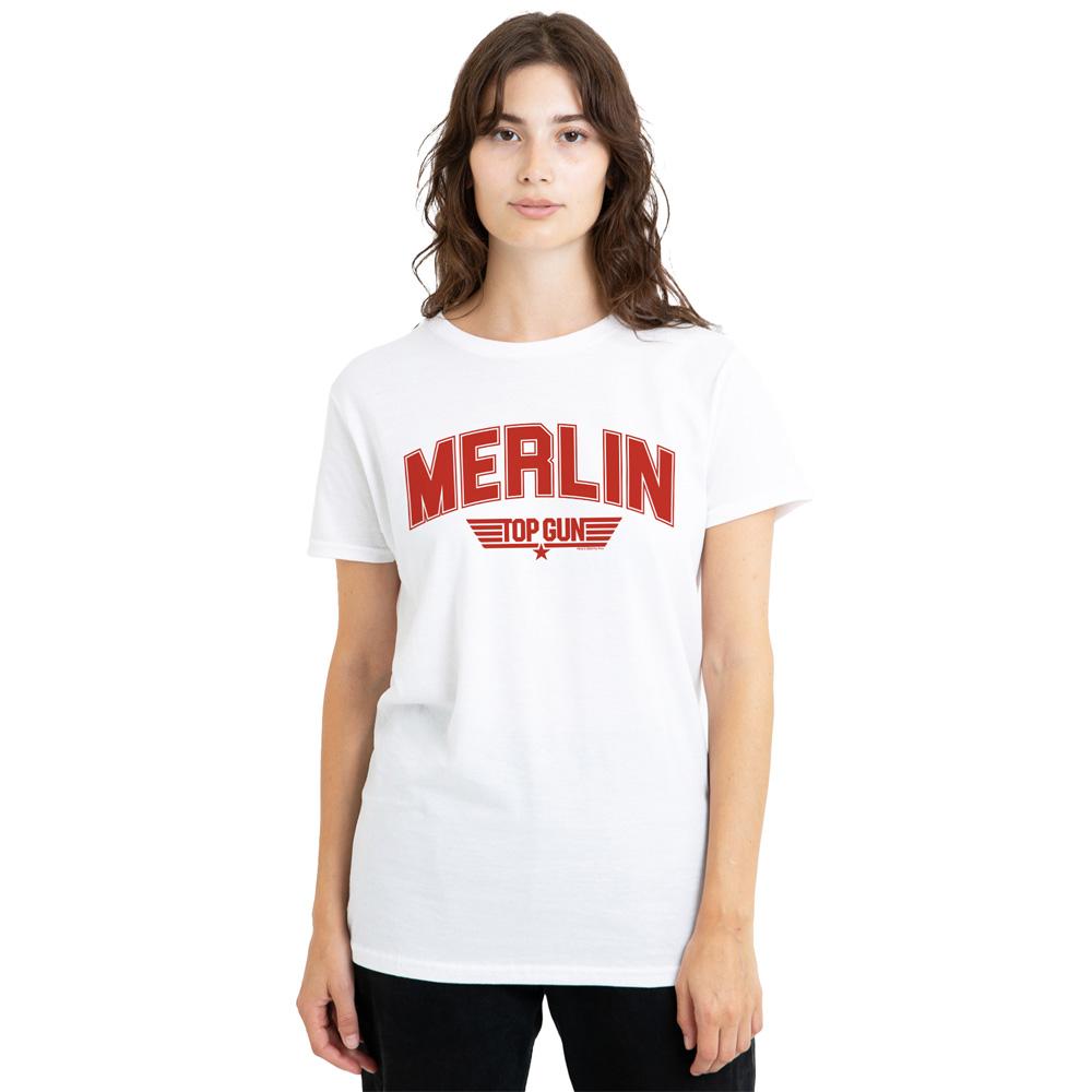 White - Lifestyle - Top Gun Unisex Adult Merlin Varsity T-Shirt
