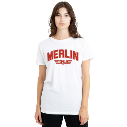 White - Lifestyle - Top Gun Unisex Adult Merlin Varsity T-Shirt