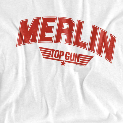 White - Side - Top Gun Unisex Adult Merlin Varsity T-Shirt