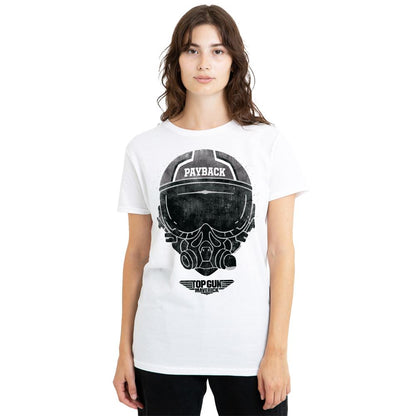 White - Side - Top Gun Unisex Adult Payback Helmet T-Shirt