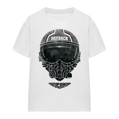 White - Front - Top Gun Unisex Adult Payback Helmet T-Shirt