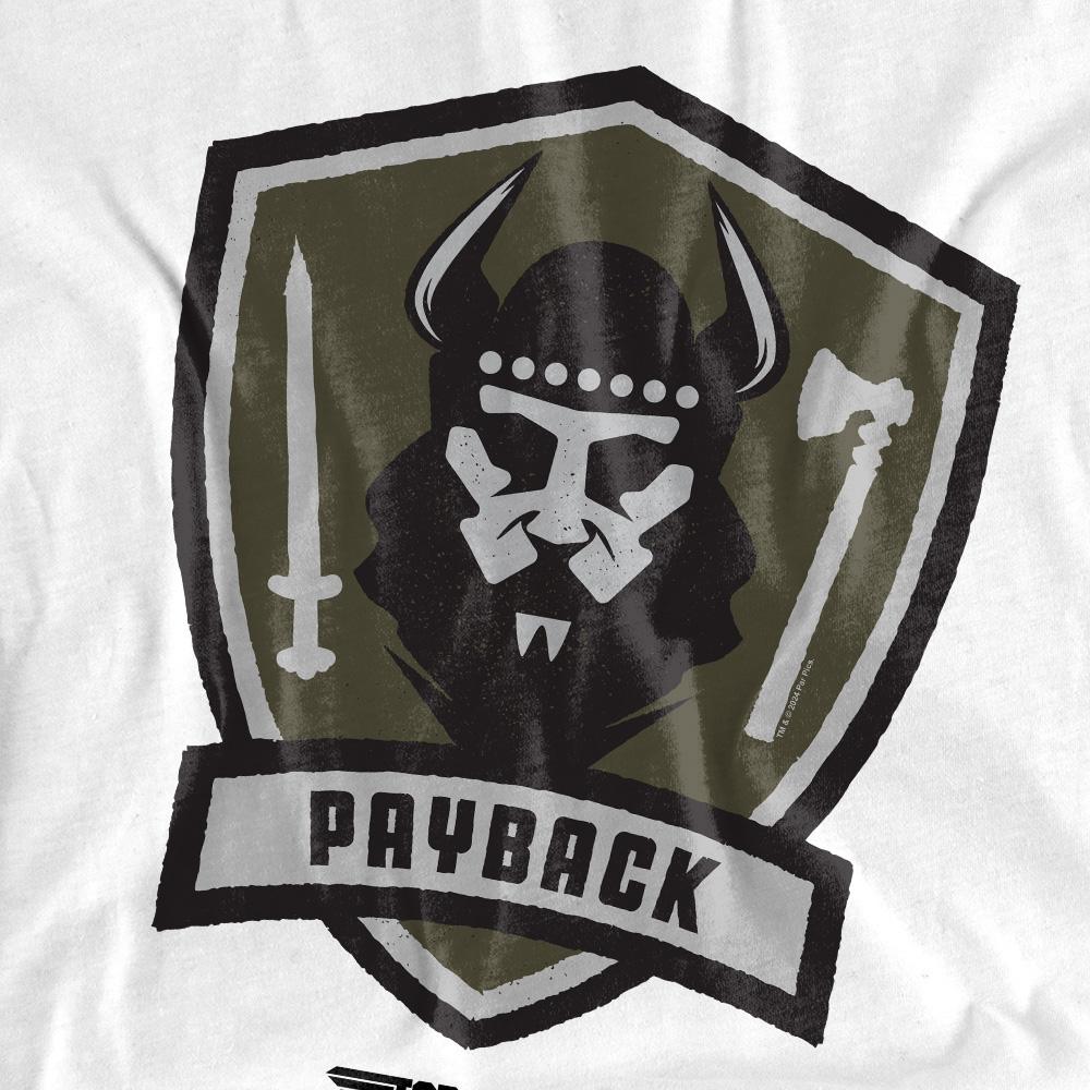 White - Pack Shot - Top Gun Unisex Adult Payback Logo T-Shirt