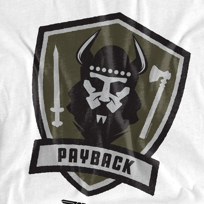 White - Pack Shot - Top Gun Unisex Adult Payback Logo T-Shirt