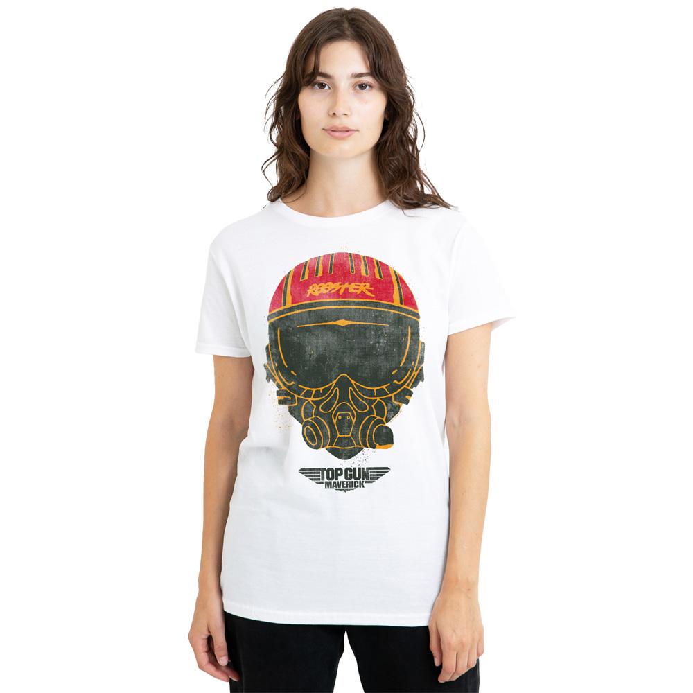 White - Side - Top Gun Unisex Adult Rooster Helmet T-Shirt
