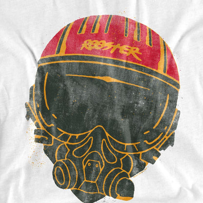 White - Pack Shot - Top Gun Unisex Adult Rooster Helmet T-Shirt