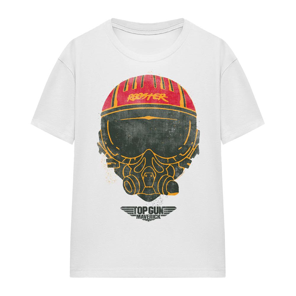 White - Front - Top Gun Unisex Adult Rooster Helmet T-Shirt