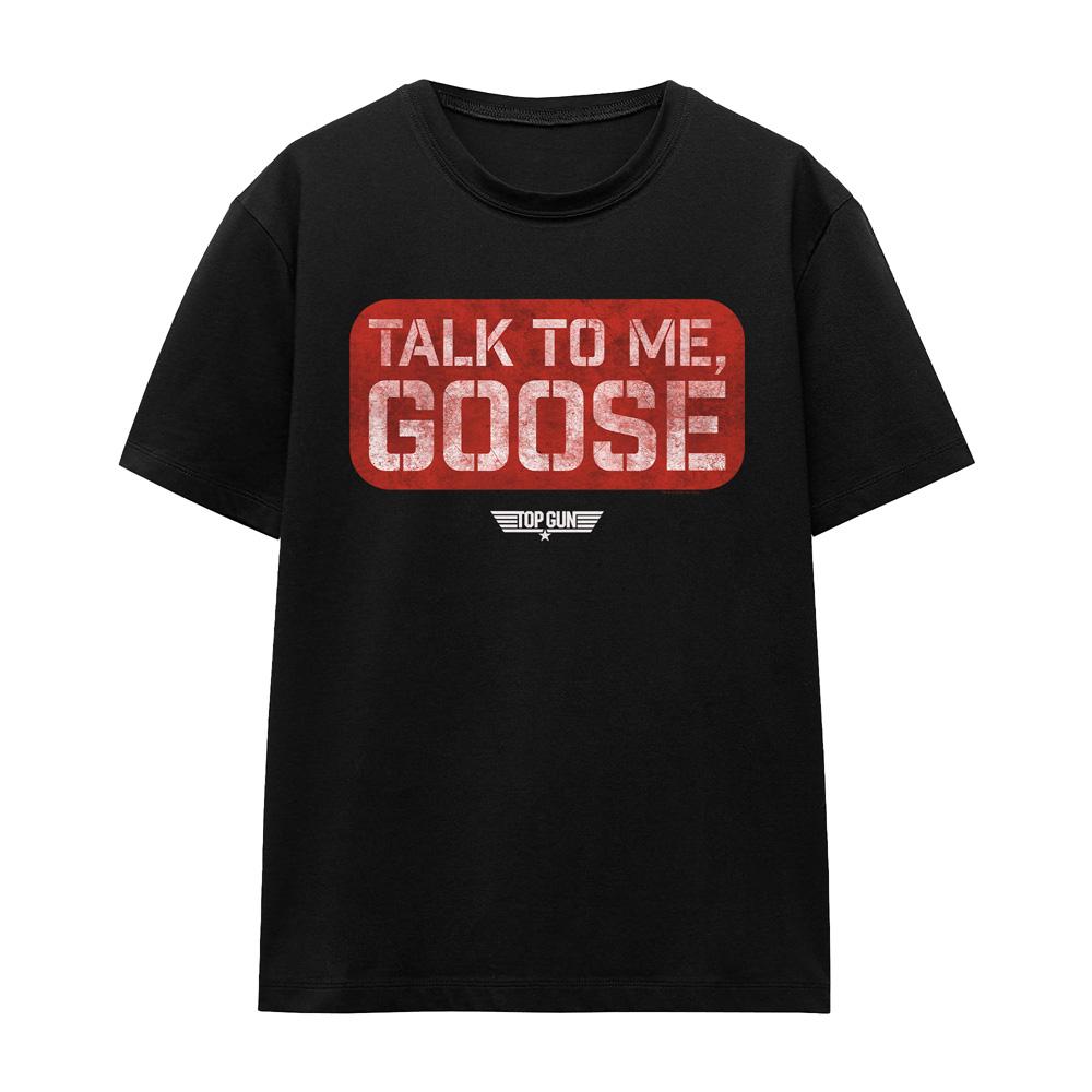 Black - Front - Top Gun Unisex Adult Talk To Me Goose Stamp T-Shirt