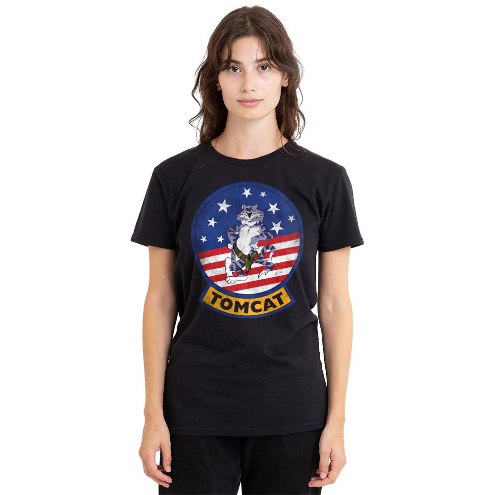 Black - Lifestyle - Top Gun Unisex Adult Tomcat Logo T-Shirt